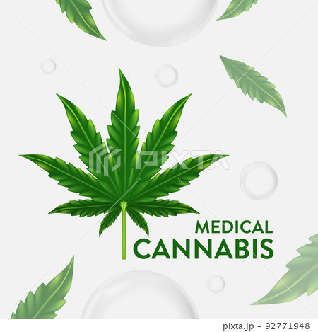 Marijuana , cannabis leaf vector illustration ,natural essence oil  92771948