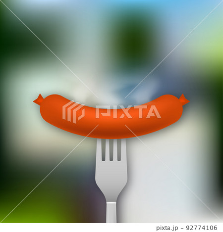 Cartoon grill sausage. Hand drawn vector illustration. Isolated icon set Cartoon grill sausage. Hand drawn vector illustration. Isolated icon set 92774106