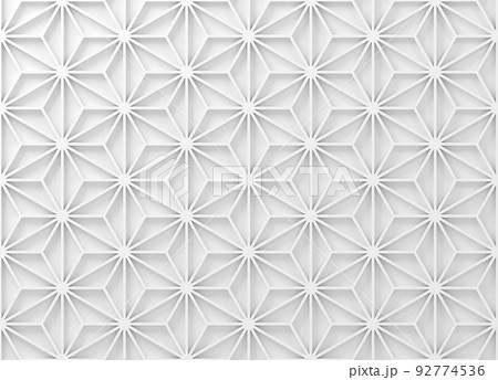 Traditional Japanese pattern Asanoha. Relief structure, 3d render 92774536