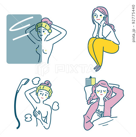 乳房を意識する生活習慣　　イラスト素材 92775440