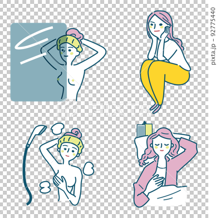 乳房を意識する生活習慣　　イラスト素材 92775440