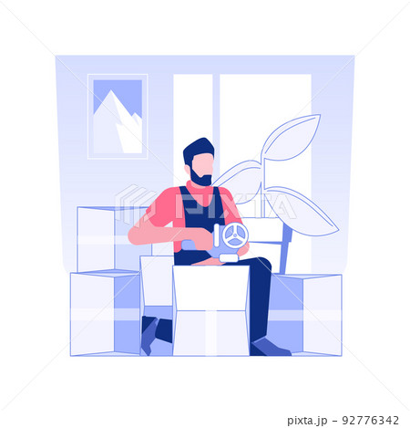 Packing belongings isolated concept vector illustration. Full service mover provides packaging, real estate business, preparation for movement, belongings transportation vector concept. Packing belongings isolated concept vector illustration. Full service mover provides packaging, real estate business, preparation for movement, belongings transportation vector concept. 92776342