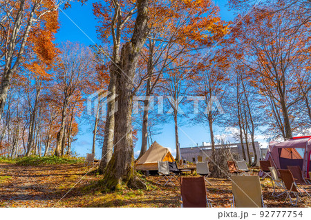【キャンプ素材】秋のキャンプ風景【長野県】 【キャンプ素材】秋のキャンプ風景【長野県】 92777754