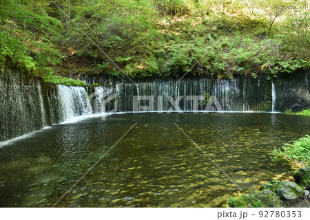 軽井沢の白糸の滝、長野県 軽井沢の白糸の滝、長野県 92780353