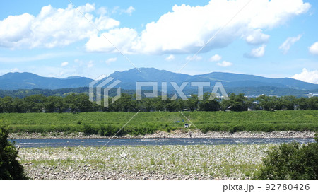 神通川の河原と牛岳 92780426