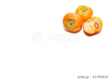 柿　かき　カキ　秋の味覚　秋の果物　果物　果実　柿の写真 92780850