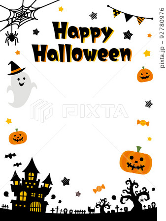 ハロウィンのかわいいポスターフレーム/A判/縦/白 ハロウィンのかわいいポスターフレーム/A判/縦/白 92780976