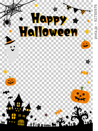 ハロウィンのかわいいポスターフレーム/A判/縦/白 ハロウィンのかわいいポスターフレーム/A判/縦/白 92780976