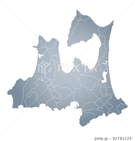 青森県と市町村地図 92781224