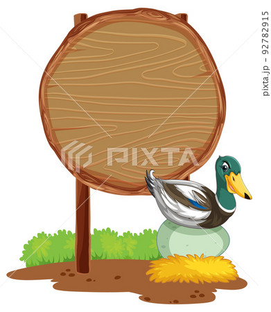 Blank round wooden signboard with animal Blank round wooden signboard with animal 92782915
