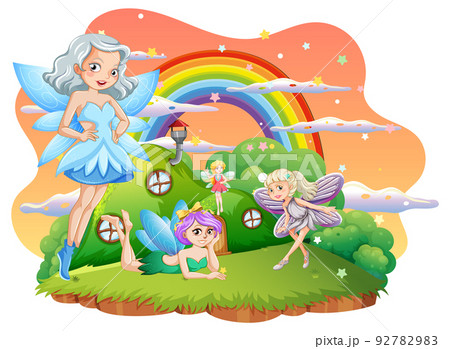 A group of lovely fairy on the island A group of lovely fairy on the island 92782983