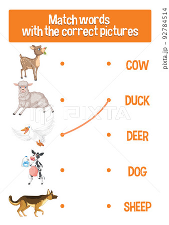 Worksheet design for matching words 92784514