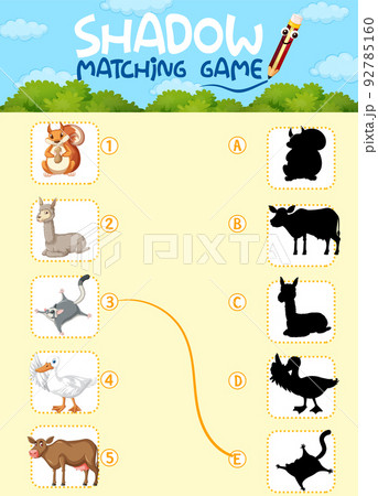 Shadow matching game template 92785160