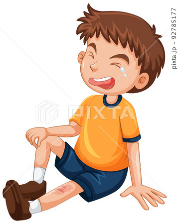 A girl injure on white background 92785177