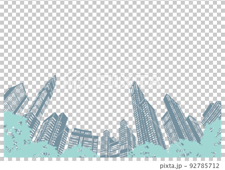 高層ビルが立ち並ぶ都市景観のイラスト. 92785712