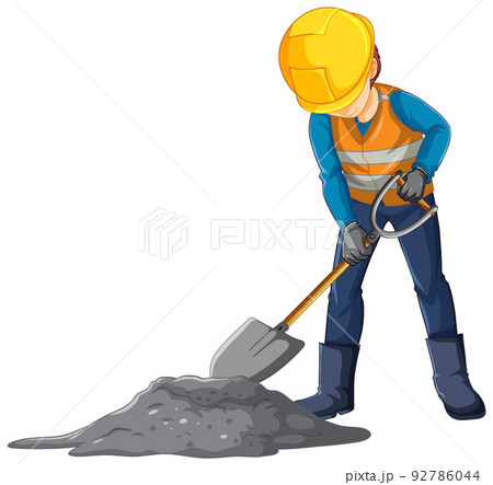 Construction worker cartoon character 92786044