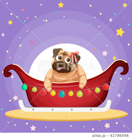 Poster of pug dog cartoon 92786098
