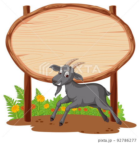 Blank oval wooden signboard with animalのイラスト素材 [92786277] - PIXTA