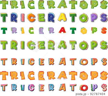 Font design for triceratops 92787404
