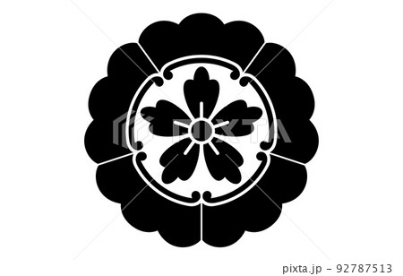 日本の家紋花形五瓜 日本の家紋花形五瓜 92787513