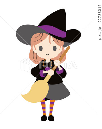 ほうきを持った魔女のイラスト 92788012