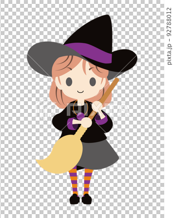 ほうきを持った魔女のイラスト 92788012