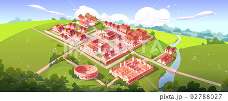 Rome isometric landscape with antique building 92788027