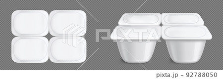 Yoghurt package, plastic cups, vector containers 92788050