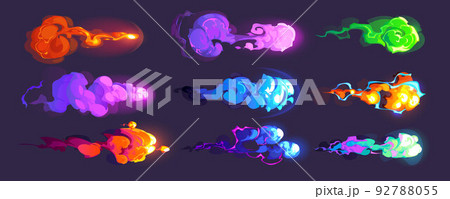 Gun effect, space blasters or magic explosion set 92788055