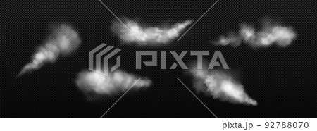 White dust, smoke or fog clouds and spray 92788070