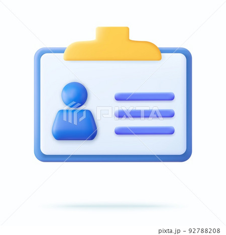 Badge with personal data 3d icon. Badge with personal data 3d icon. 92788208