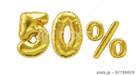 50% off discount promotion sale shiny golden inflatable balloons 92788629