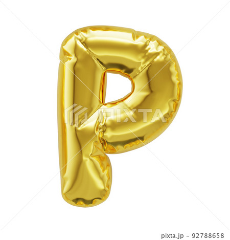 Letter P shiny golden inflatable balloons 92788658