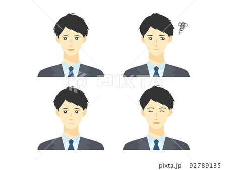 サラリーマン 表情 上半身 セット 92789135