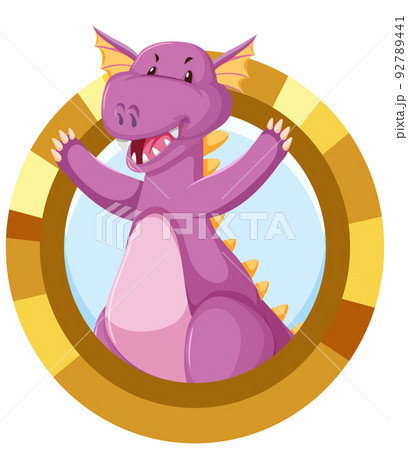 Cute purple dragon cartoon character Cute purple dragon cartoon character 92789441