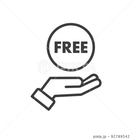 FREEの文字が入ったコインと手のアイコン - 無料･フリーのイメージ素材 92789542