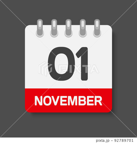 Icon day date 1 November, template calendar page 92789701