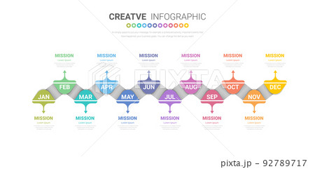 Infographics element design for all month, can be used for Business concept with 12 options, steps or processes. 92789717
