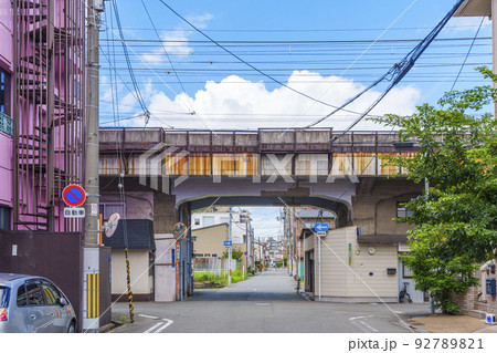 JR阪和線 高架下 昭和40年代のようなノスタルジックな町並み JR阪和線 高架下 昭和40年代のようなノスタルジックな町並み 92789821