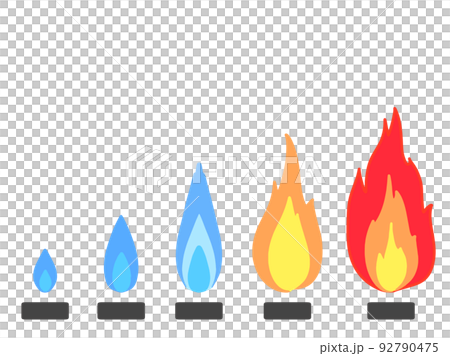 ガス火強弱イラストセット ガス火強弱イラストセット 92790475