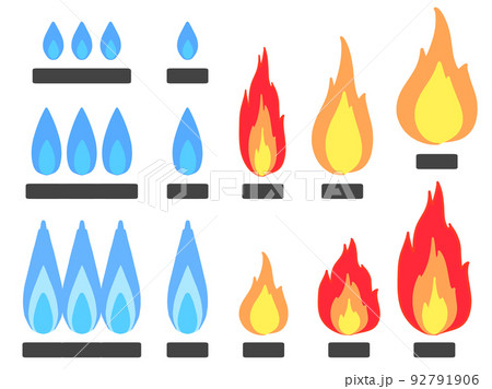 ガス火いろいろイラストセット 92791906
