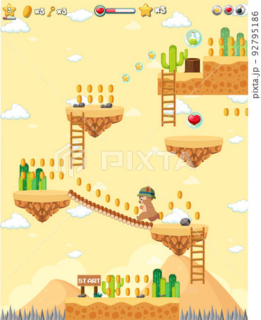 Platform game background template Platform game background template 92795186