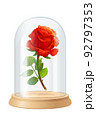 vector red rose, glass flask 92797353