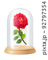 vector red rose, glass flask 92797354