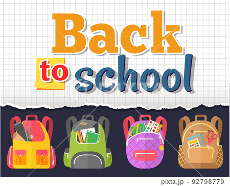 Colored School Backpack Back to School 92798779