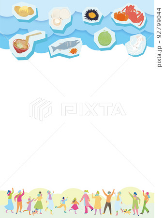 冬の北海道旅行のグルメなフレーム素材 冬の北海道旅行のグルメなフレーム素材 92799044