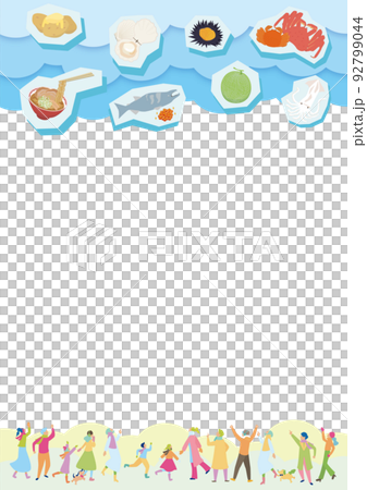 冬の北海道旅行のグルメなフレーム素材 冬の北海道旅行のグルメなフレーム素材 92799044