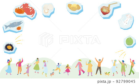 冬の北海道旅行のグルメなフレーム素材 92799045