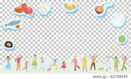 冬の北海道旅行のグルメなフレーム素材 92799045