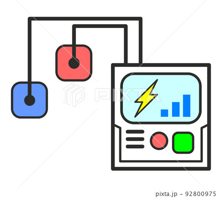 心停止などで使用する医療機器のAEDイラスト 92800975